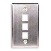 ICC IC107SF3SS Flush Mount Single Gang Stainless Steel Faceplate-3 Port